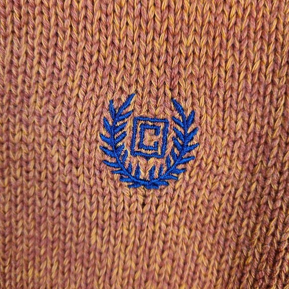 Chaps Sweater Men's Large Orange 1/4 Button Pullover‎ Mock Neck Jumper - Picture 3 of 11